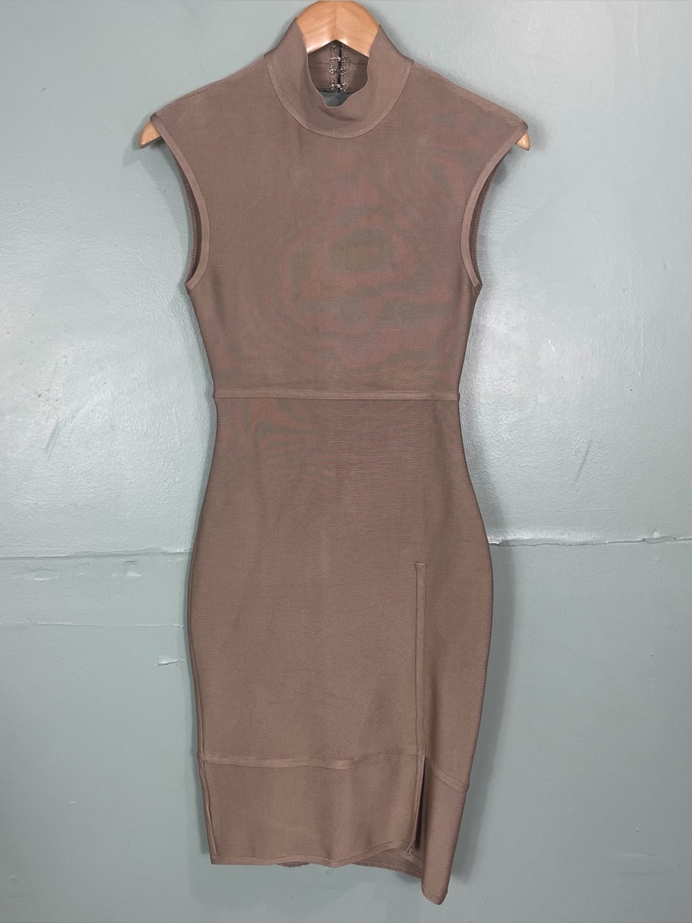 House Of CB London Open Back Bandage Dress Women Medium Tan BodyCon